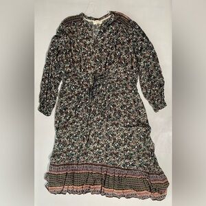 NEW Plus Size 2X Nurture Westbound Long Sleeve VNeck Midi Dress Rayon Green $99